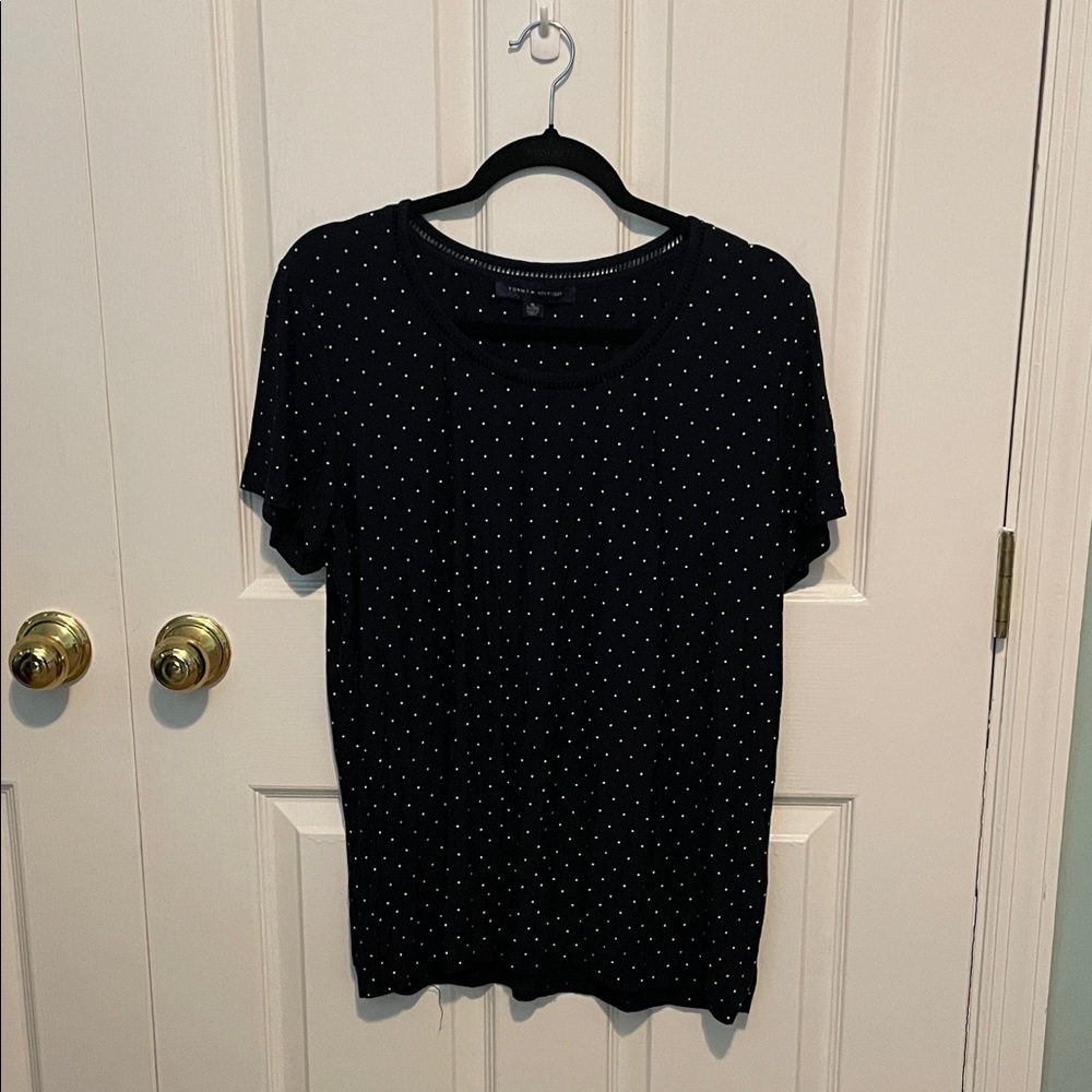 Tommy Hilfiger Navy Polka Dot Short Sleeve Tee